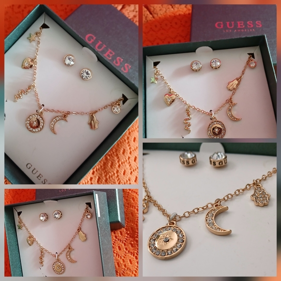 Guess Jewelry - 🔥NIB 2pc SET MULTI CHARM PENDANT NECKLACE & EARRINGS & FREE GIFT